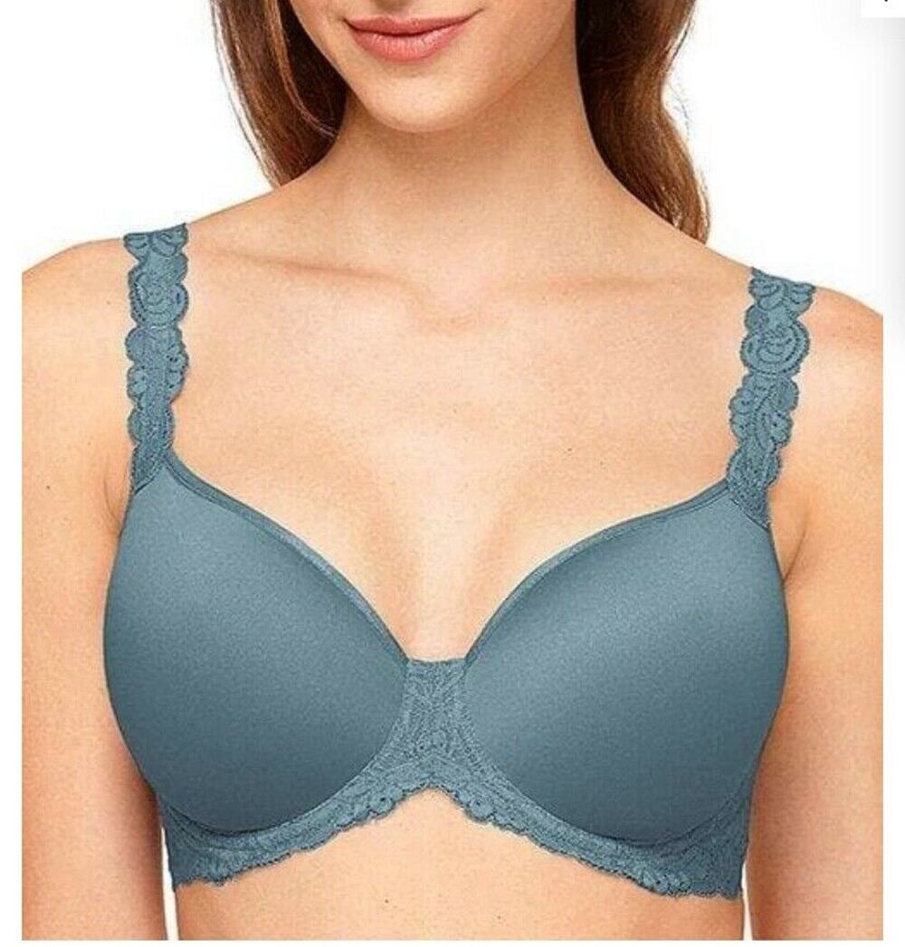 Wacoal Bra Size 32D Womens Slate Lace Trim Vivid Regular Comfortable Contour